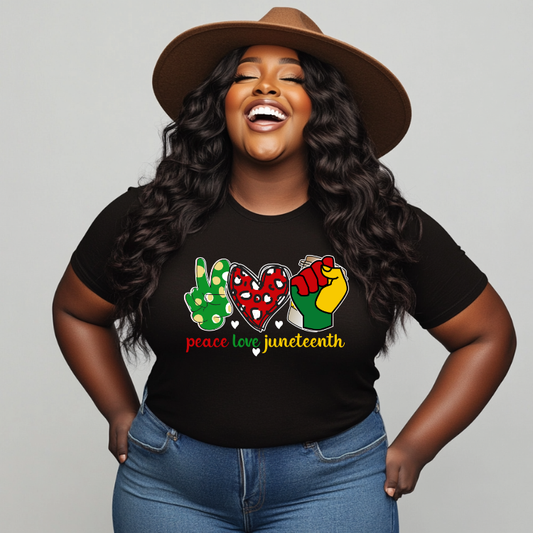 Peace Love Juneteenth Tee