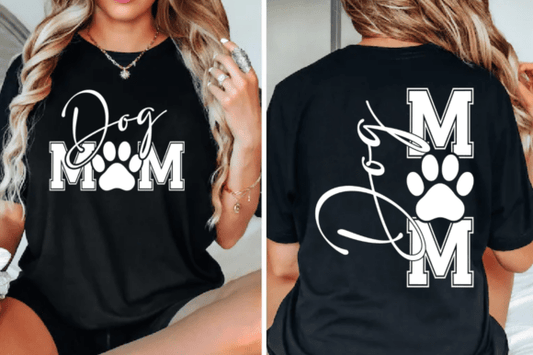 Dog Mom Graphic Tee 🐾 (Front & Back Design)